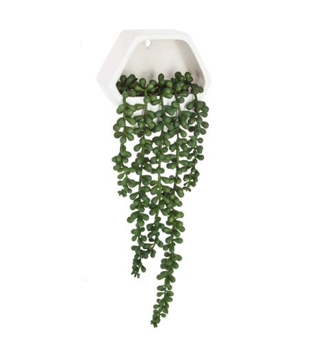 Plante Artificielle Murale Tombante 14cm Blanc