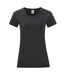 Womens/ladies iconic 150 t-shirt black Fruit of the Loom