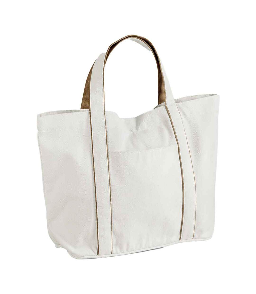 Courtside Tote Bag One Size Soft White Caramel Westford Mill-1