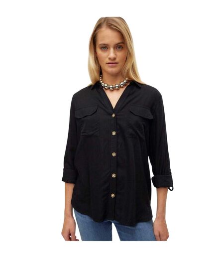 Chemise Manches Roulées Femme Noir Vero Moda