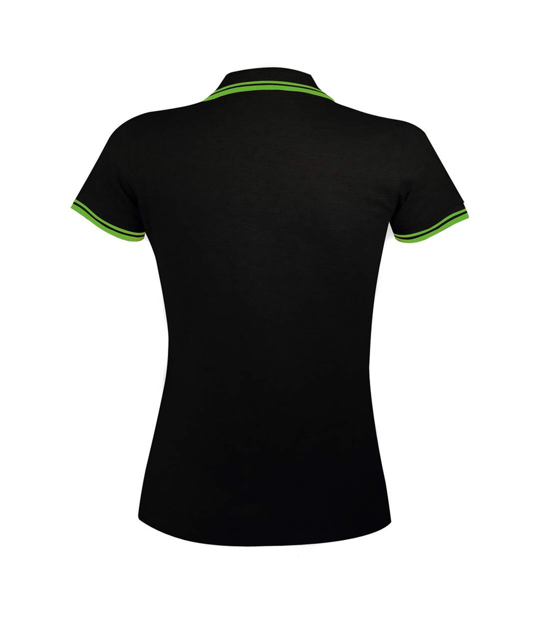 Polo manches courtes pasadena femme noir/vert clair SOLS