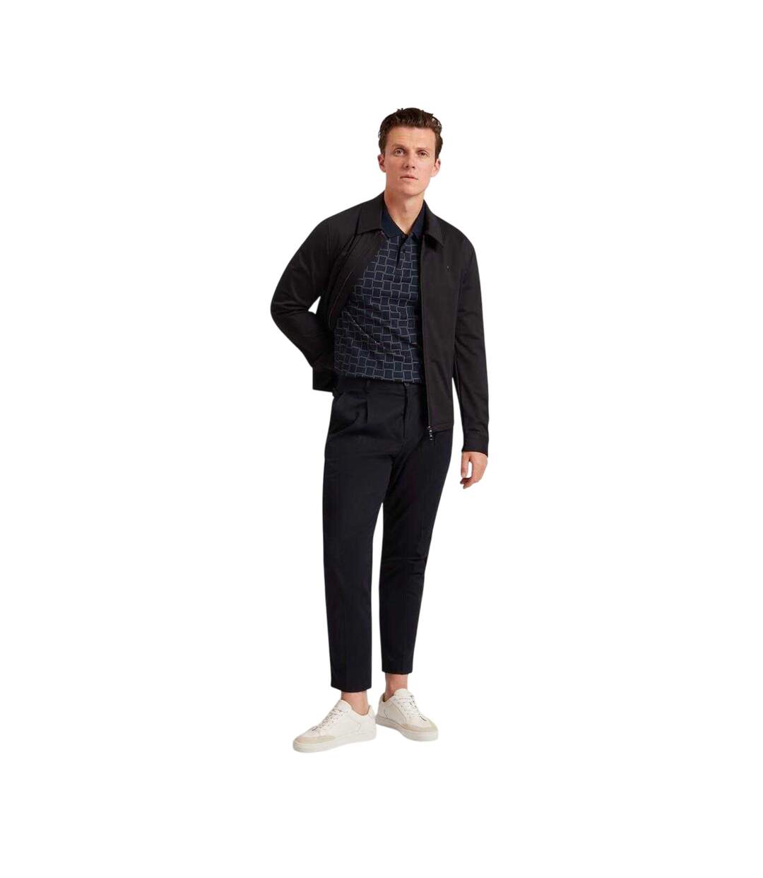 Polo Motif/style Damier Homme Bleu Marine Ted Baker-4
