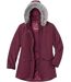 Women's Parka with Faux-Fur Hood - Water-Repellent - Plum-3