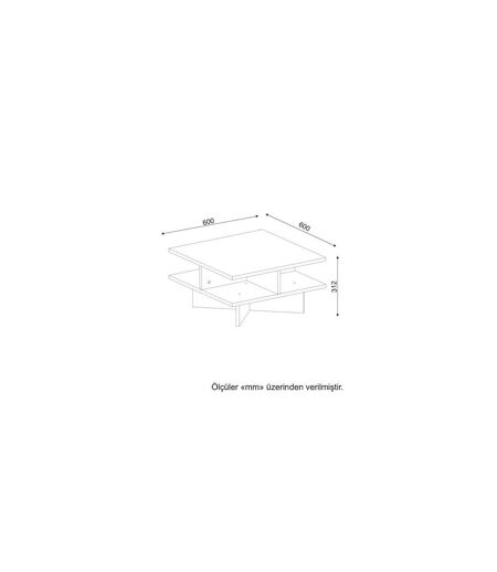 Table basse design scandinave Hamton - L. 60 x H. 31 cm - Marron noix
