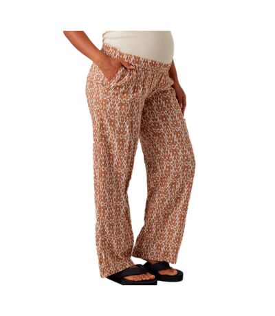 Pantalon Blanc/Marron Femme Mamalicious Rita - L