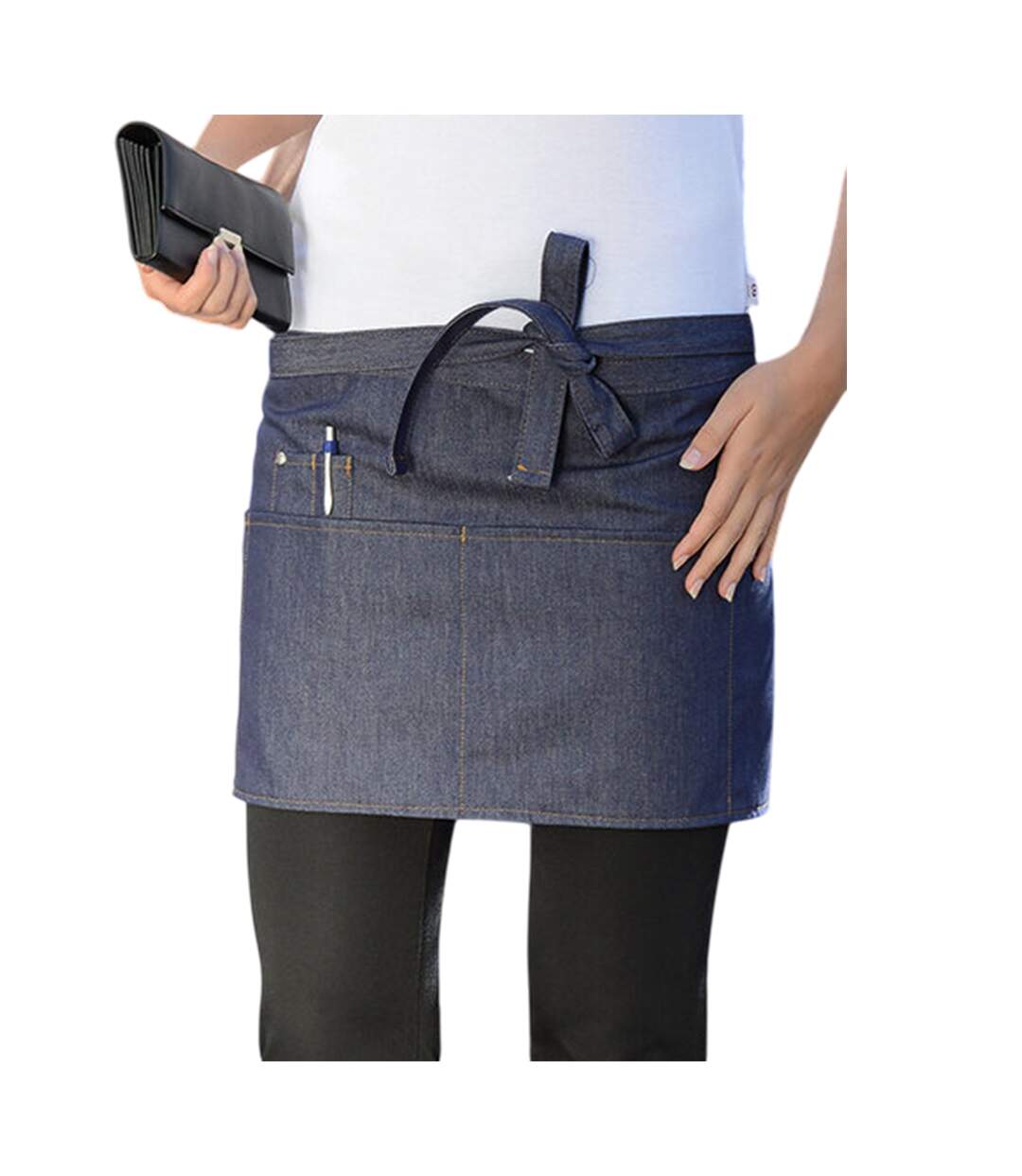 Tablier bistrot bellante taille unique bleu denim CG Workwear-2