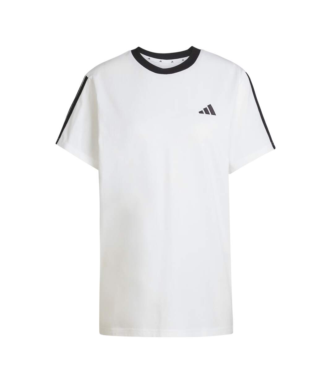 T-shirt Motif/style 3 Rayures Essentials Femme Blanc Noir Adidas-2