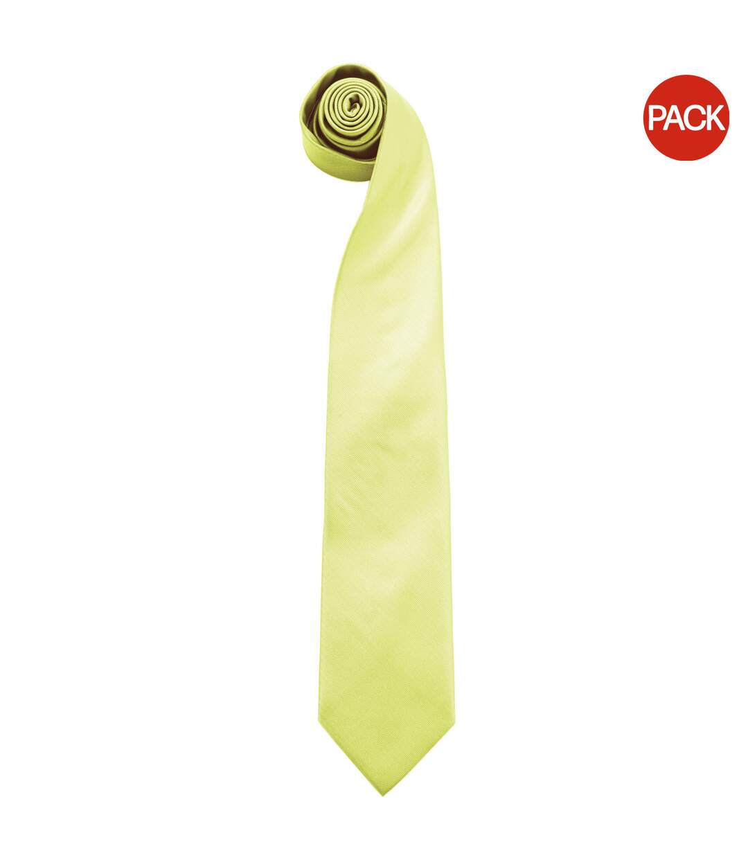 Lot de 2  Cravate à clipser homme taille unique vert citron Premier-1