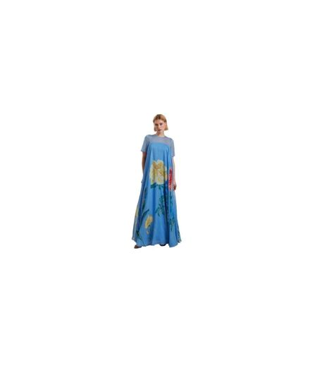 Womens/ladies Marie Capped Sleeved Maxi Dress Mid Blue Ted Baker