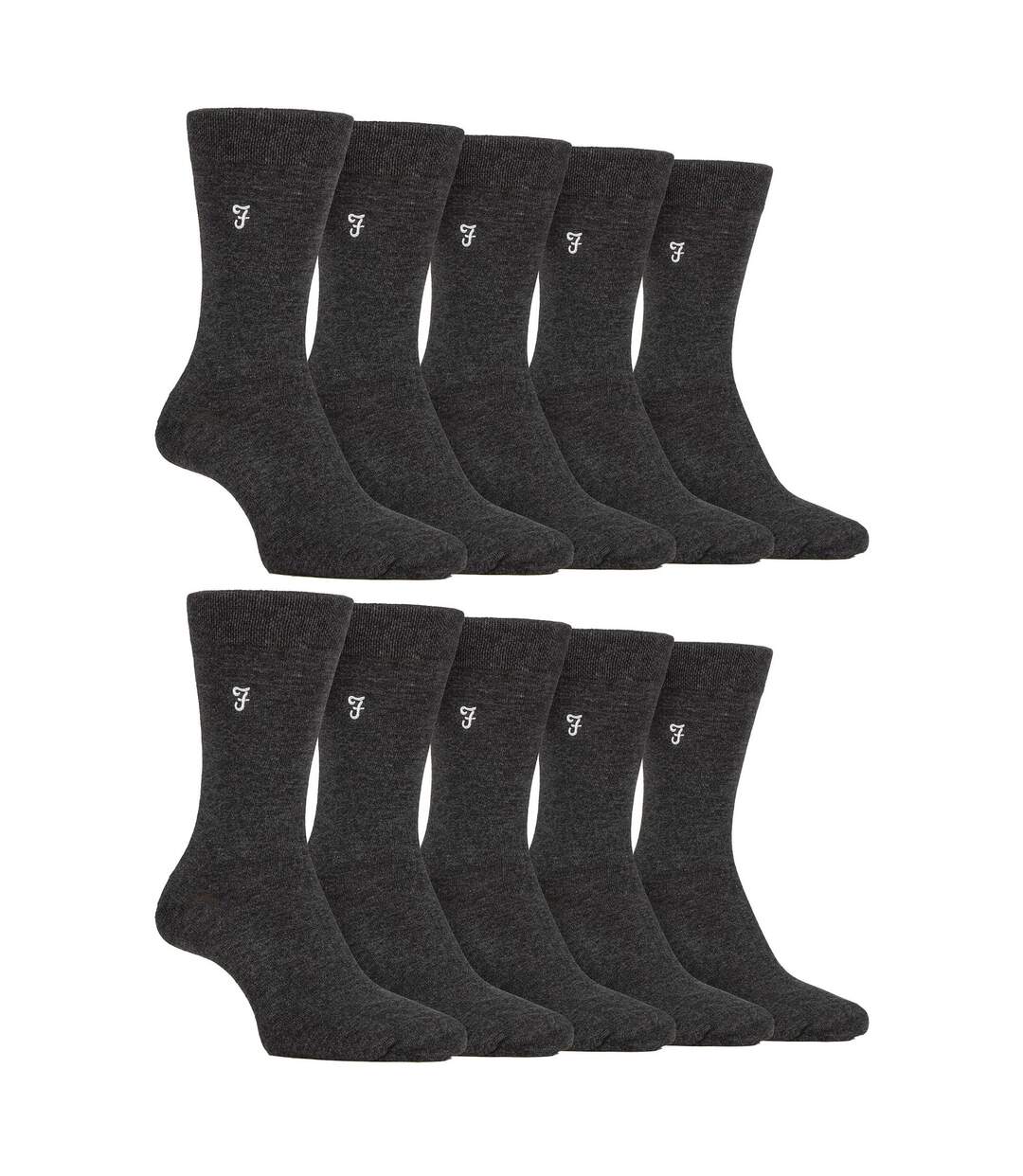 Lot de 10 paires de chaussettes en bambou brillant pour hommes-1