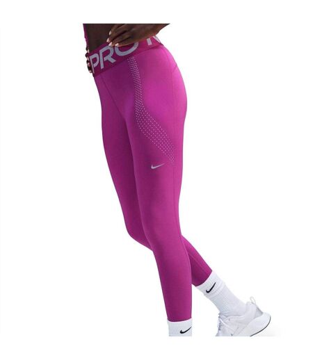 Womens/ladies Pro Sculpt Perforated Leggings Hot Fushia Nike