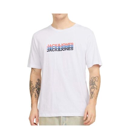 T-Shirt blanc homme jack & jones cyber - l