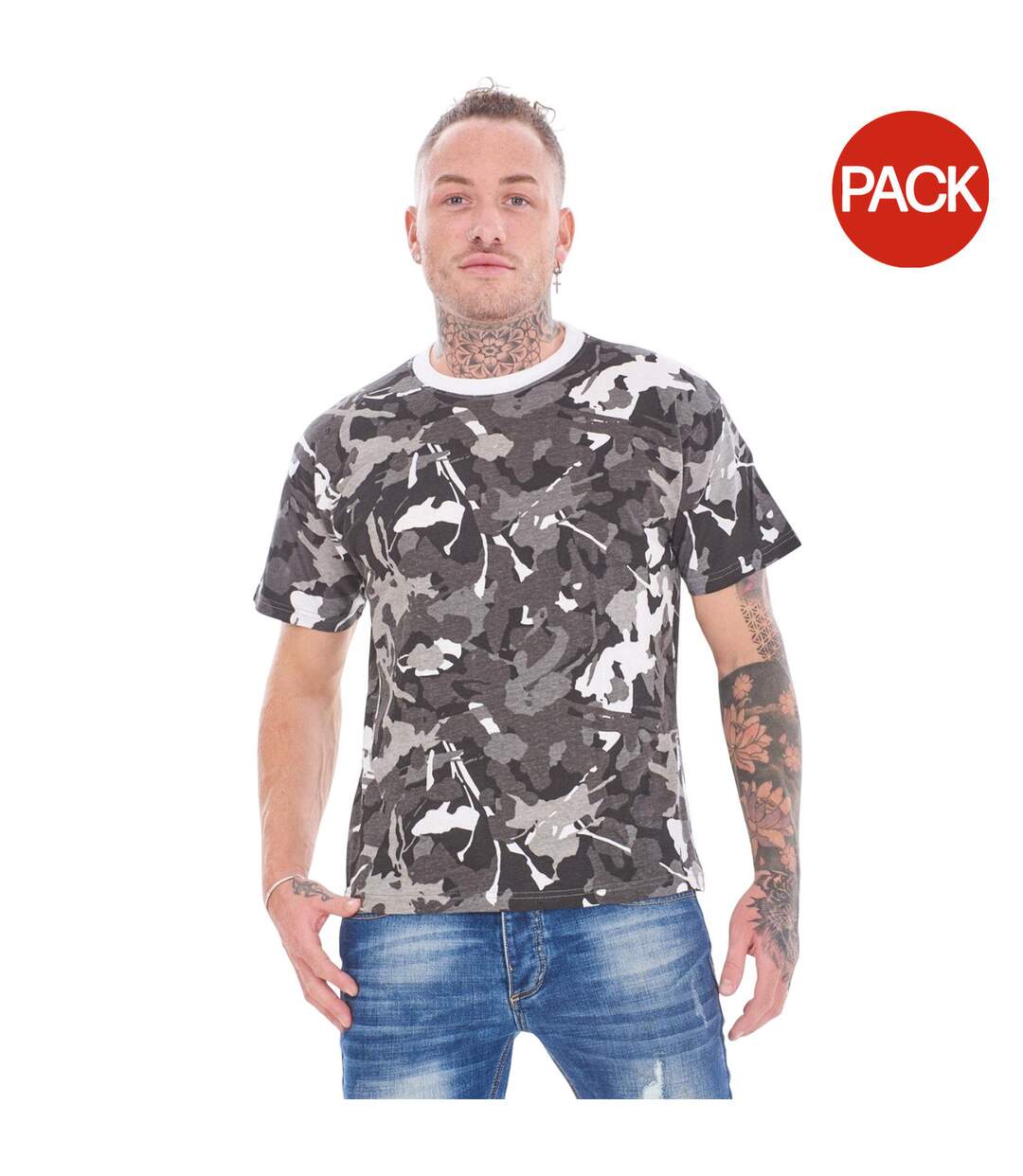 T-shirts Motif/style Camouflage Homme Noir Keanu-1