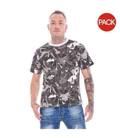T-shirts Motif/style Camouflage Homme Noir Keanu