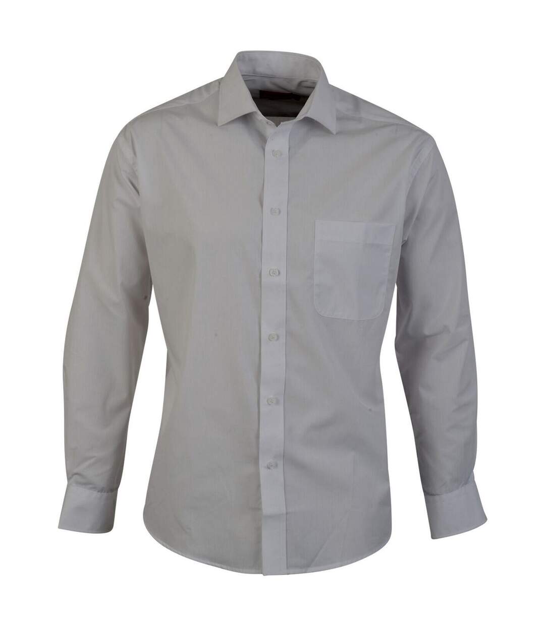 Absolute Apparel Mens Long Sleeved Classic Poplin  Shirt (White) - UTAB117-1