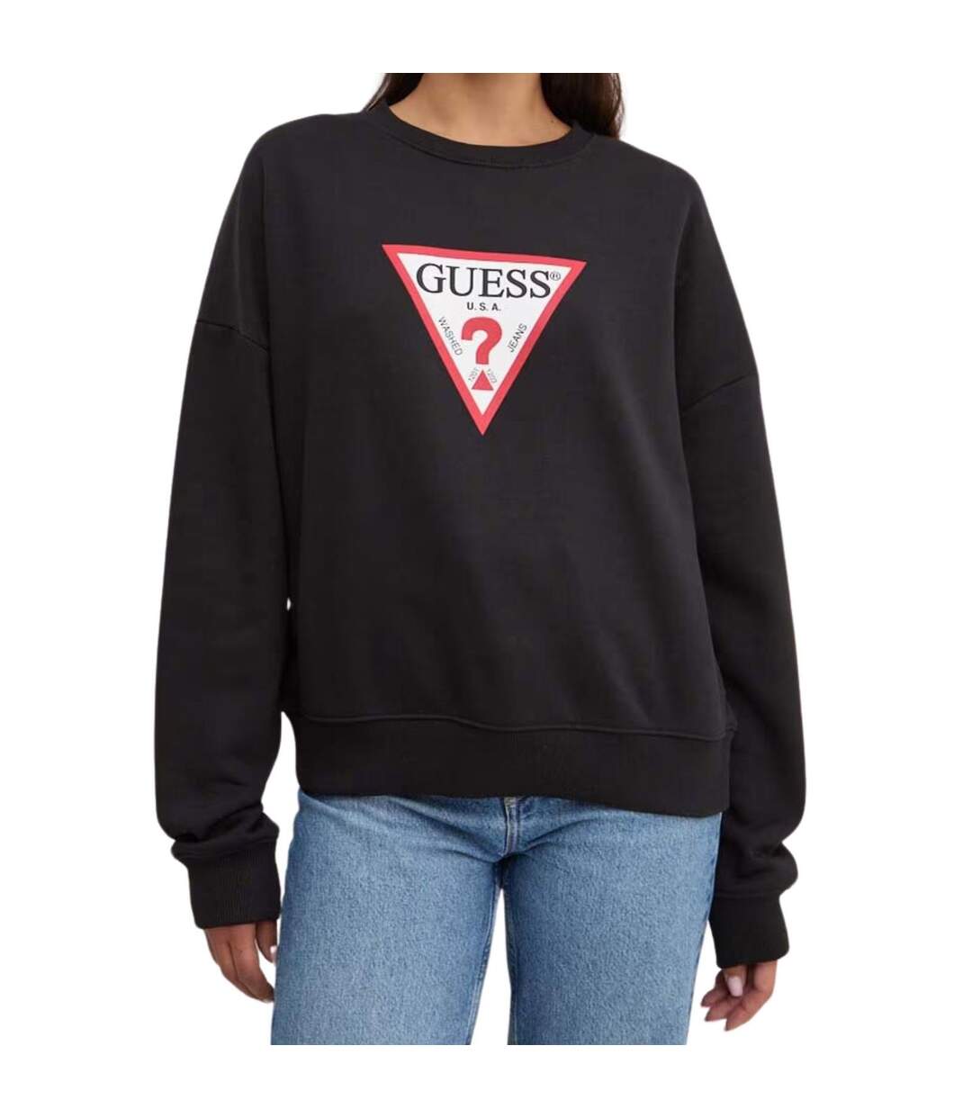 Sweat Motif/style Triangle Femme Noir Guess-1