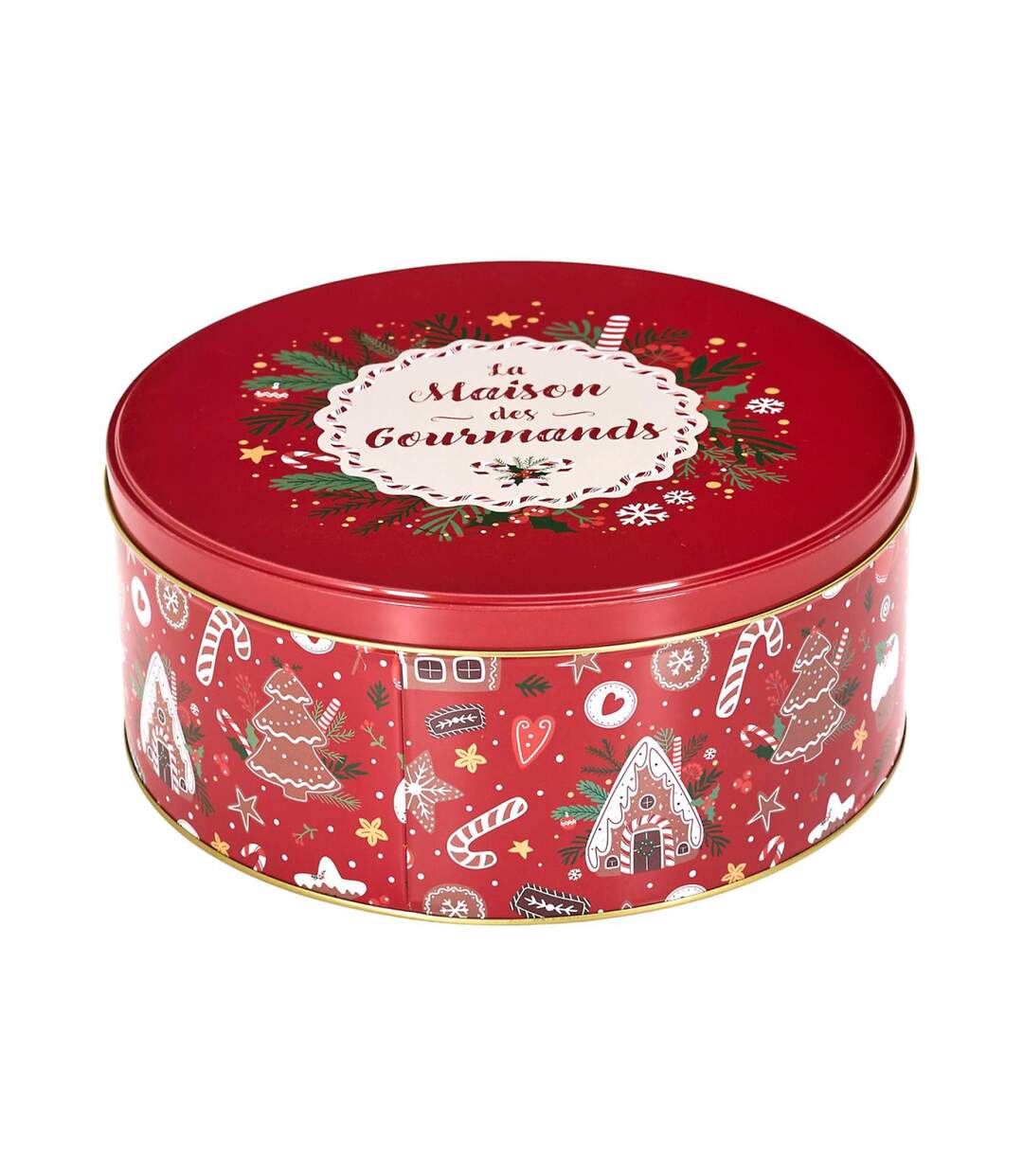 Lot de 3 Boîtes en Métal Noël Magique 25cm Rouge-3