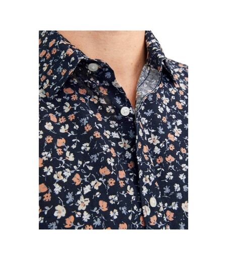 Chemise Manches Courtes Motif/style Imprimé Petites Fleurs Homme Bleu Nuit Jack And Jones