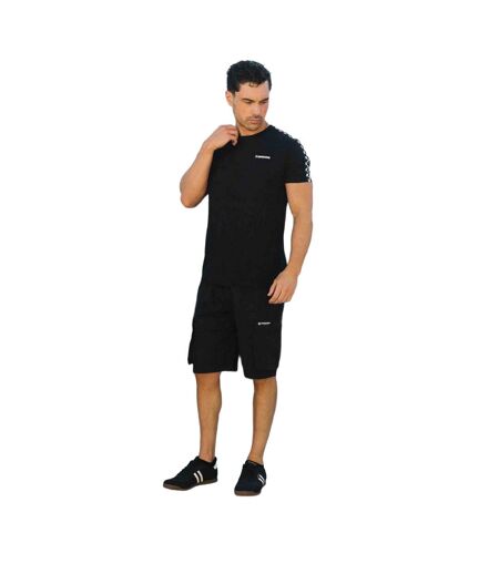 Mens Two Tone Taped T-shirt Black Lambretta