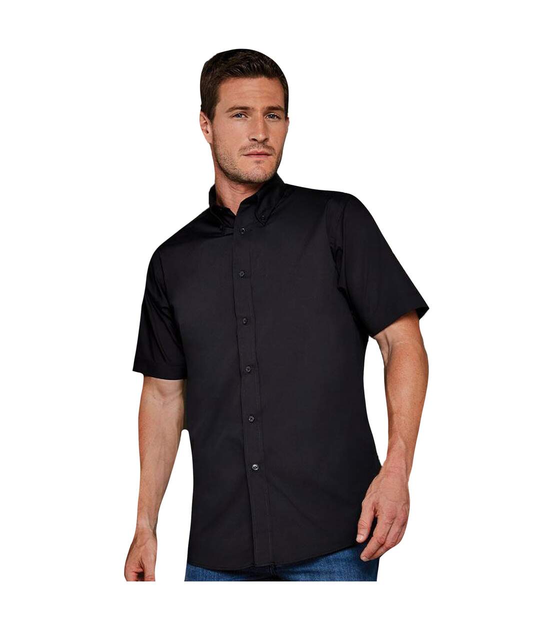 Chemise à manches courtes  workforce pour homme noir Kustom Kit Kustom Kit