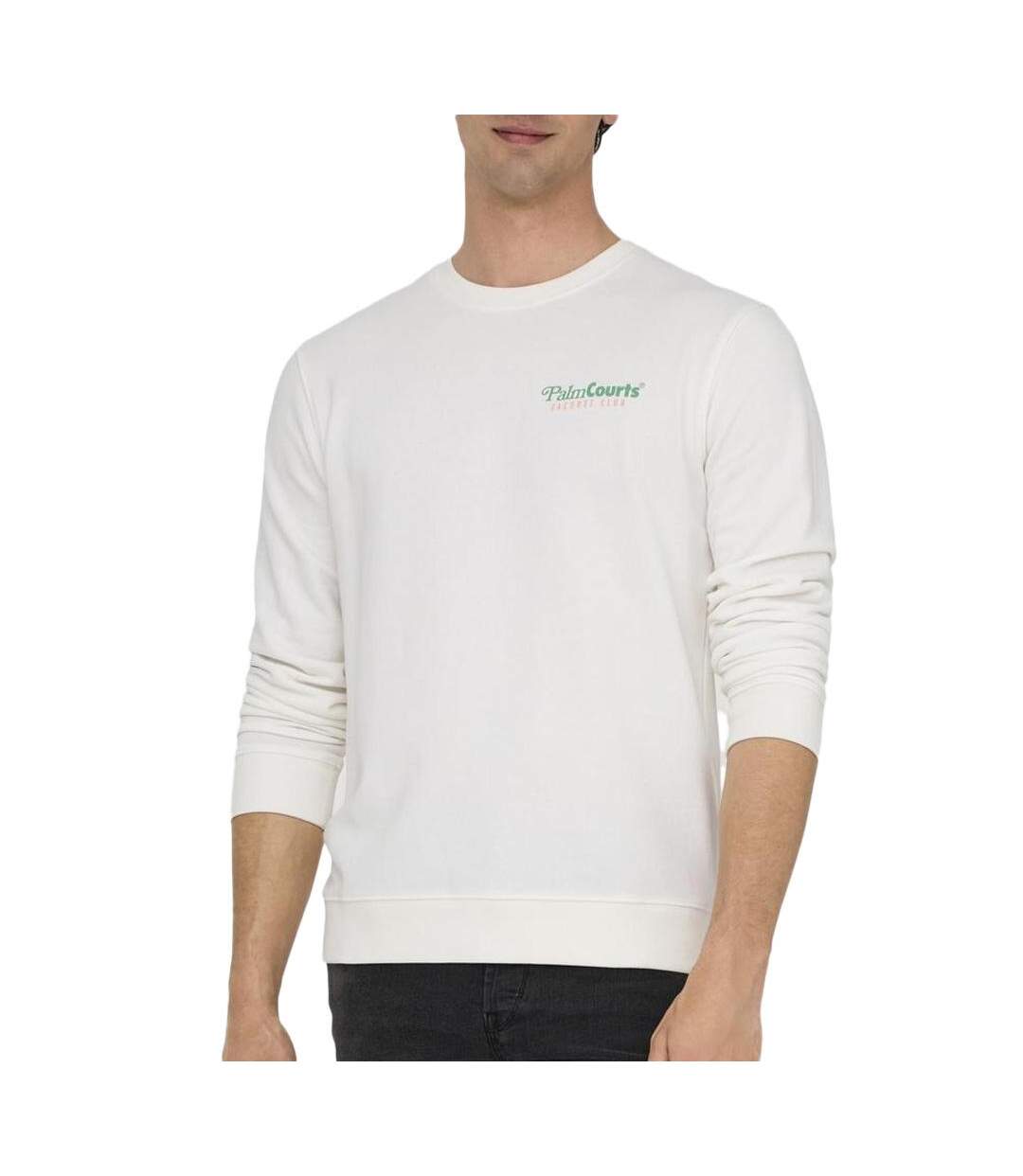 Sweat blanc homme only & sons sten-1