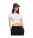 T-shirt femme crop top moulant col rond print devant Rud Vondutch-1