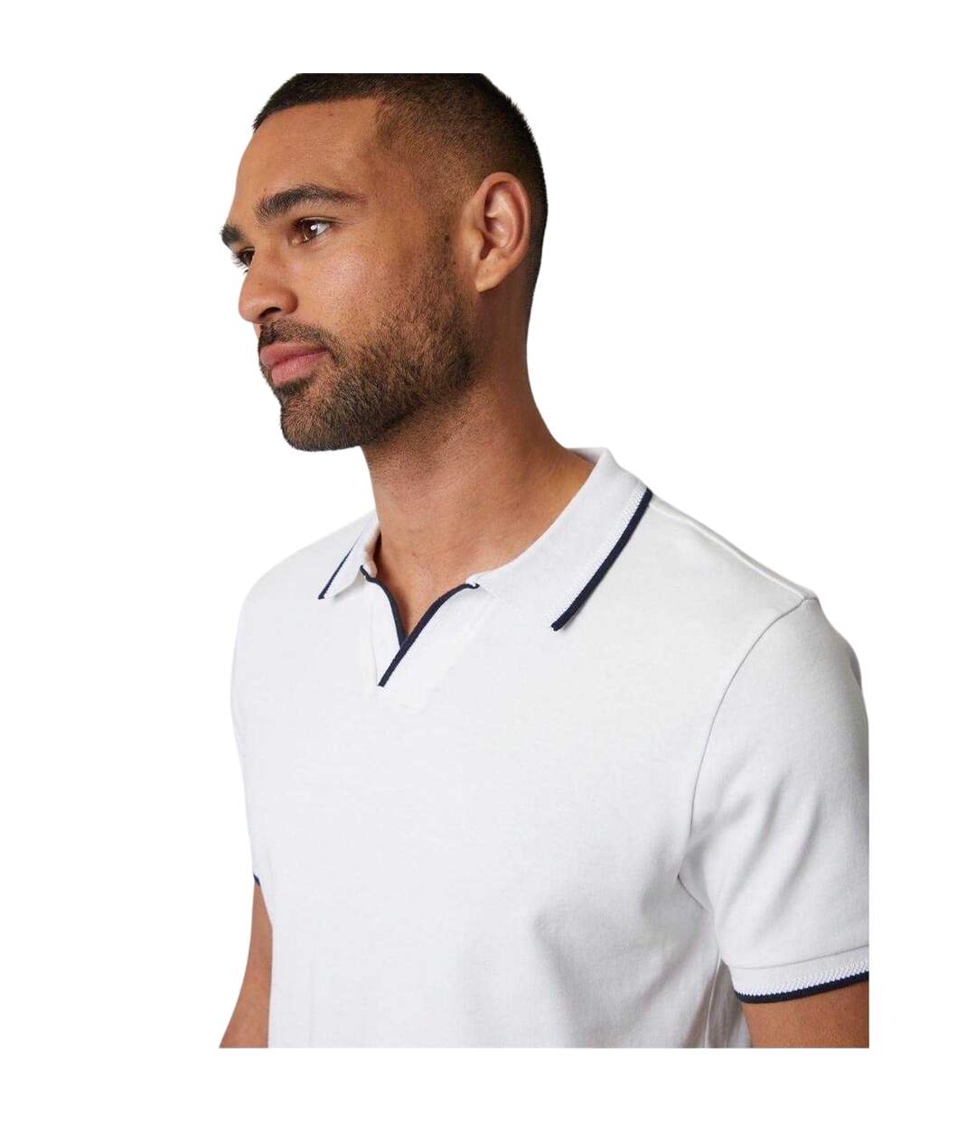 Mens Marriage Collared Polo Shirt White Threadbare-4