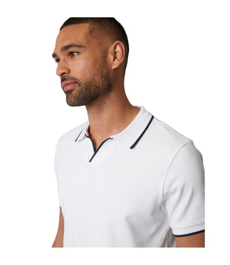 Mens Marriage Collared Polo Shirt White Threadbare
