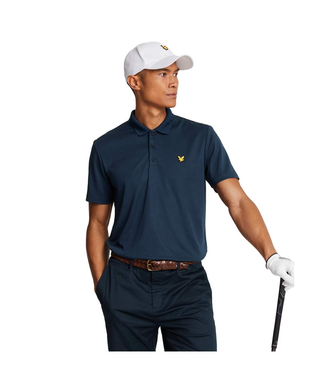 Polo de golf tech pour hommes marine foncée Lyle & Scott-3