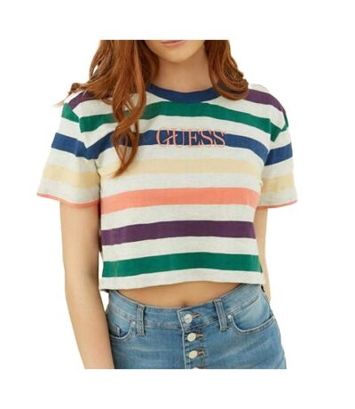 T-shirt à rayures Femme Guess Multicolor Stripe