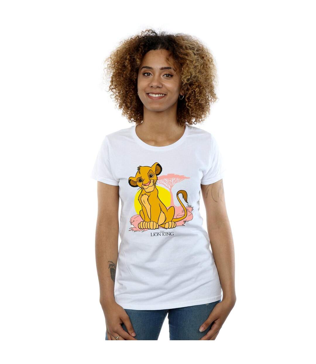 Disney T-shirt en coton pastel Simba du Roi Lion Femme/Ladies (Blanc) - UTBI48145-2