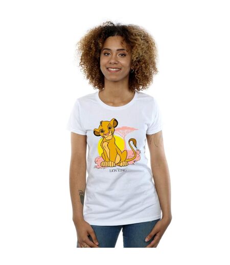 Disney T-shirt en coton pastel Simba du Roi Lion Femme/Ladies (Blanc) - UTBI48145