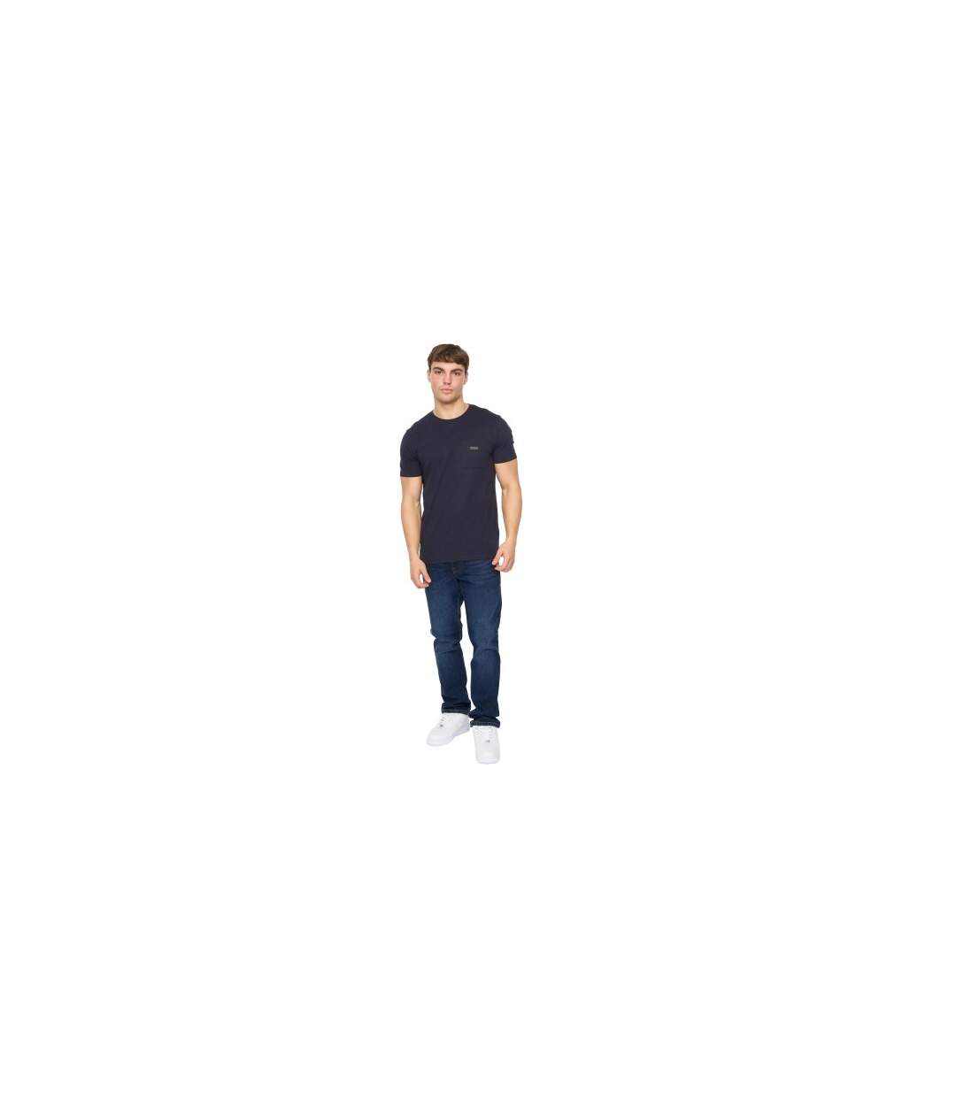 Mens Carritore T-shirt Navy Crosshatch-1