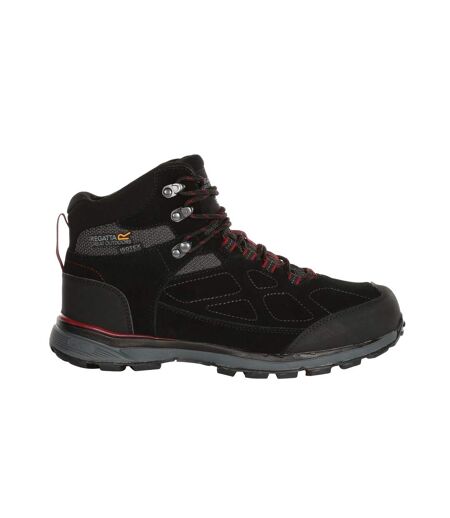 Mens samaris suede hiking boots black/dark red Regatta