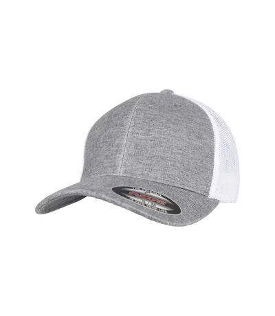 Casquette trucker flexfit gris chiné / blanc Yupoong