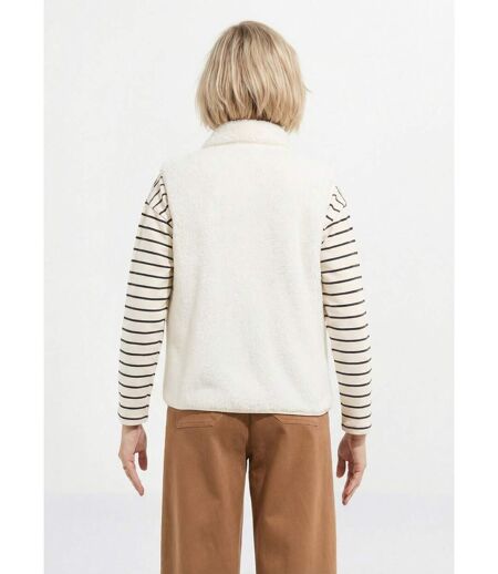 Veste fausse fourrure sans manches col montant