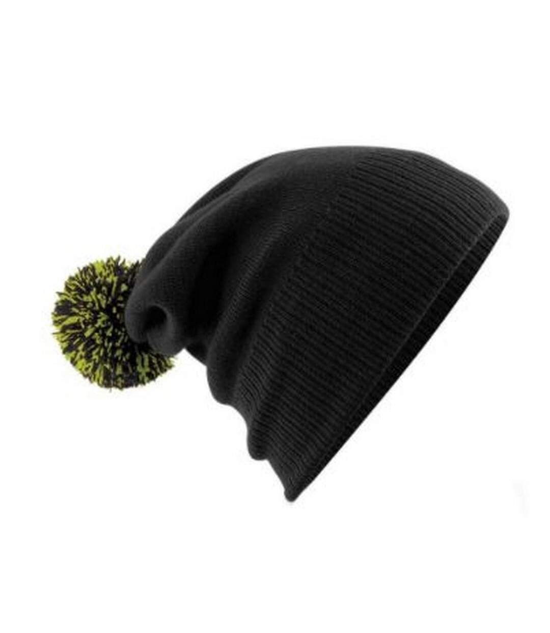 Adultes Bonnet Unisexe Snowstar Noir Vert Clair Beechfield-2
