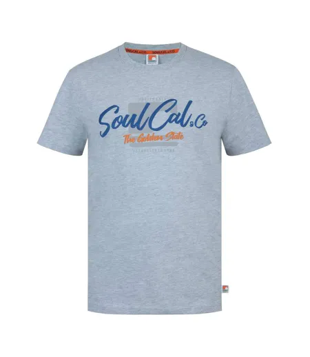 Mens Graphic Print Regular T-shirt Grey SoulCal