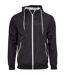 Build Your Brand Mens Zip Up Wind Runner Jacket (Black/White)