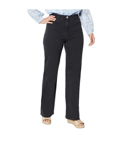 Womens/ladies wide leg jeans washed black Principles