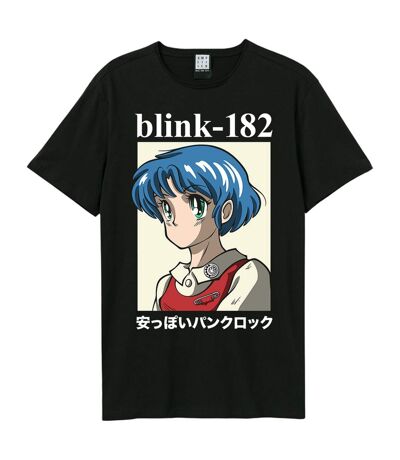 Unisex adult anime blink 182 t-shirt black Amplified