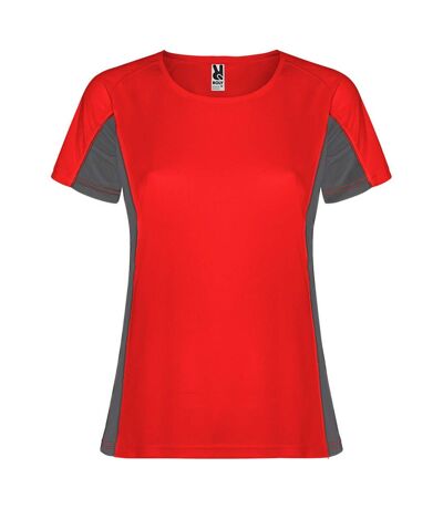 T-shirt shanghai femme rouge / anthracite Roly