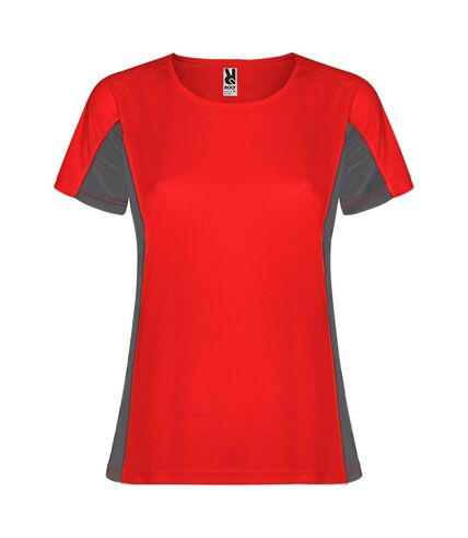 T-shirt shanghai femme rouge / anthracite Roly