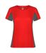 T-shirt shanghai femme rouge / anthracite Roly