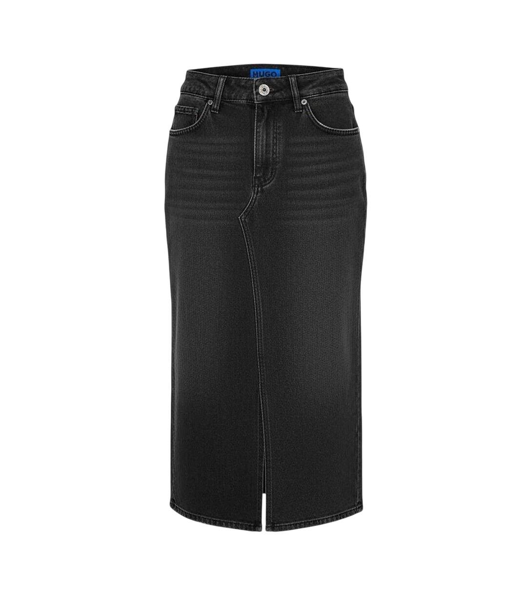Womens/ladies Goja Denim Midi Skirt Black Hugo-2