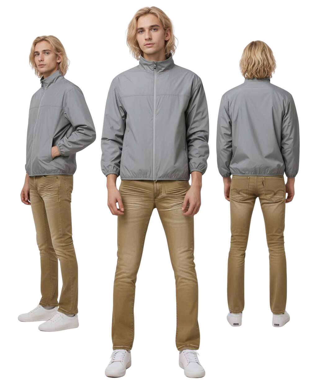 Jean homme coupe droite -  couleur camel imitation cuir - Confort et aisance-2