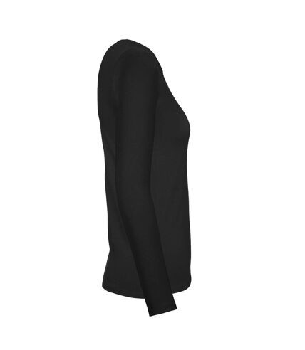 B&C Womens/Ladies #E150 Long-Sleeved T-Shirt (Black) - UTBC5587
