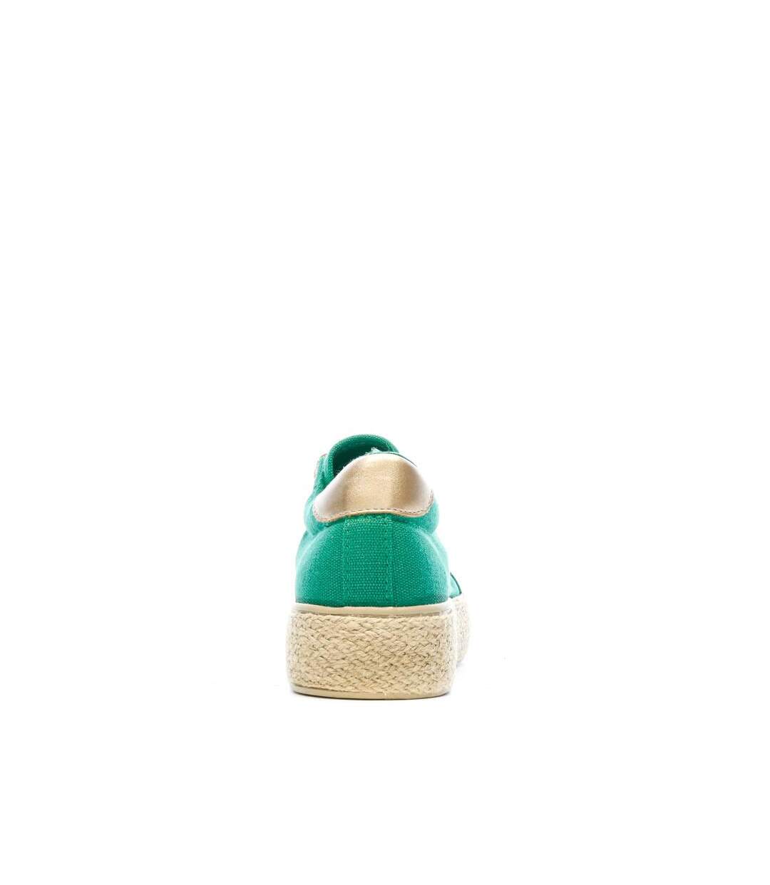 Baskets en toile vertes femme vert cache cache choescapa-3