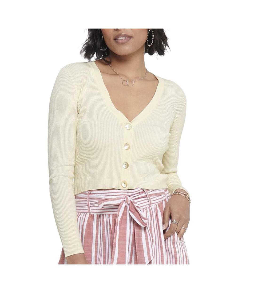 Gilet écru femme jdy donnel-1