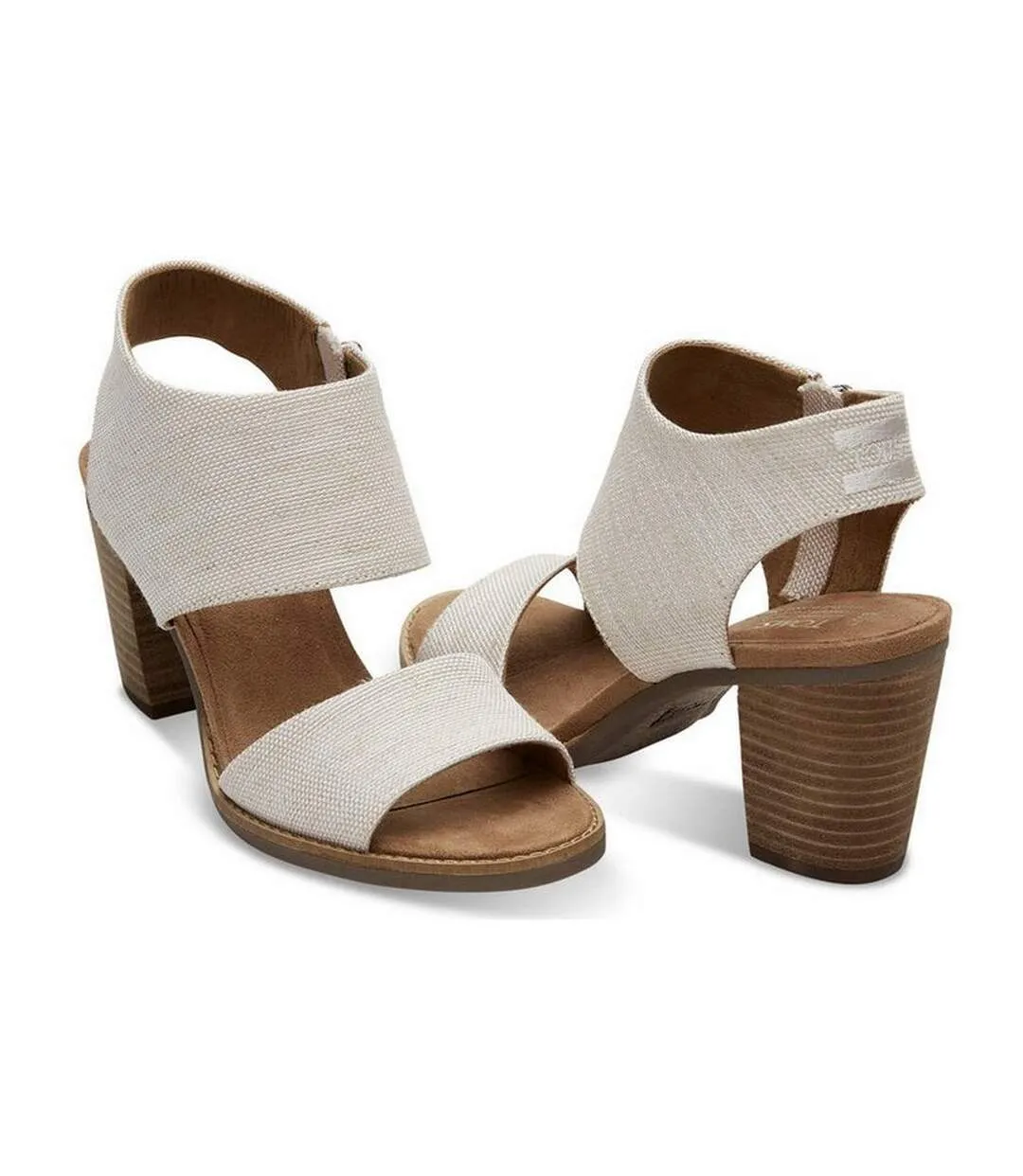 Womens/ladies Majorca Cut Out Leather Sandals Natural White Toms-4